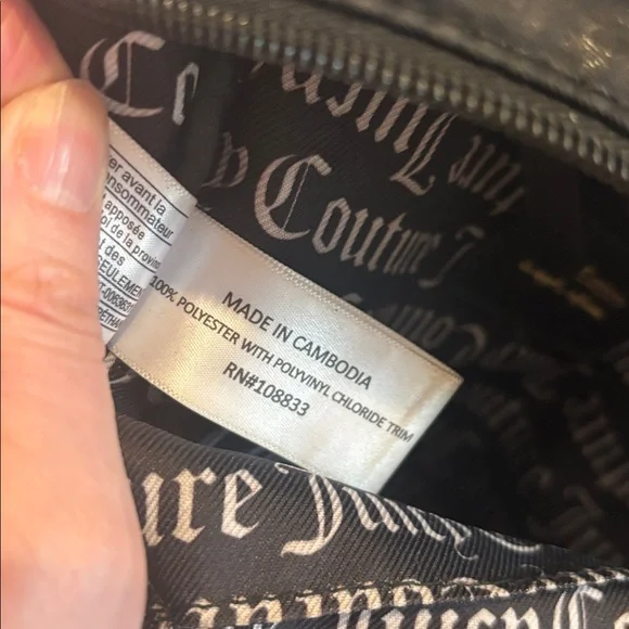 JUICY COUTURE Ransom Note mini backpack black adjustable straps zip pockets - Picture 13 of 17